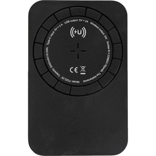 Magnetische 5.000 MAh Wireless Powerbank, Schwarz , schwarz, ABS, 8,50cm x 1,30cm (Länge x Höhe), Bild 5