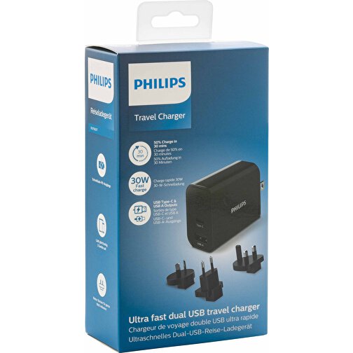 Philips Ultra Fast PD Travel-Charger, Schwarz , schwarz, ABS, 10,00cm x 10,00cm (Länge x Höhe), Bild 5