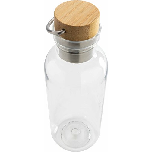GRS RPET Flasche With Bambusdeckel Und Griff, Transparent , transparent, PET - recycelt, 7,50cm x 22,30cm (Länge x Höhe), Bild 3