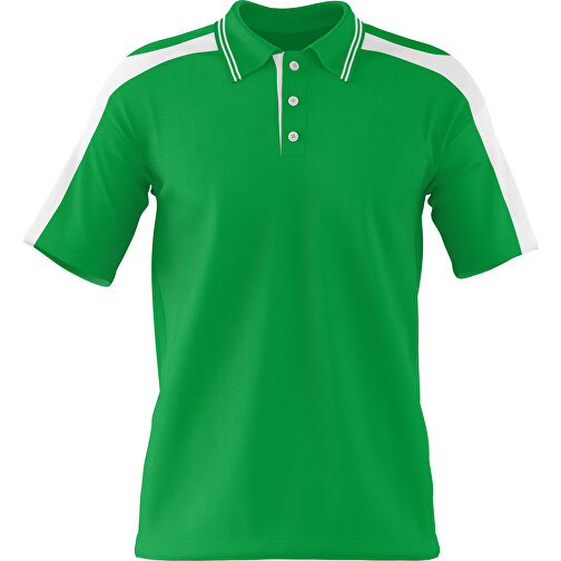 Poloshirt Individuell Gestaltbar , grün / weiss, 200gsm Poly / Cotton Pique, 3XL, 81,00cm x 66,00cm (Höhe x Breite), Bild 1