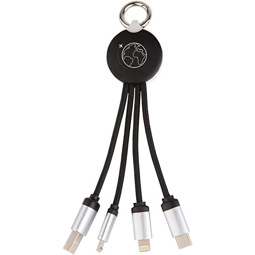 SCX.design C16 Kabel Mit Leuchtlogo , schwarz / weiß, Recycelter ABS Kunststoff, Recycelter PET Kunststoff, Metall, 14,00cm x 1,20cm x 3,50cm (Länge x Höhe x Breite), Bild 5