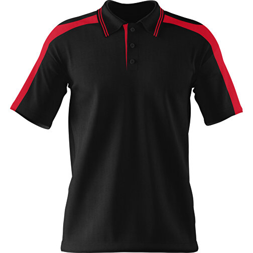 Poloshirt Individuell Gestaltbar , schwarz / dunkelrot, 200gsm Poly / Cotton Pique, L, 73,50cm x 54,00cm (Höhe x Breite), Bild 1