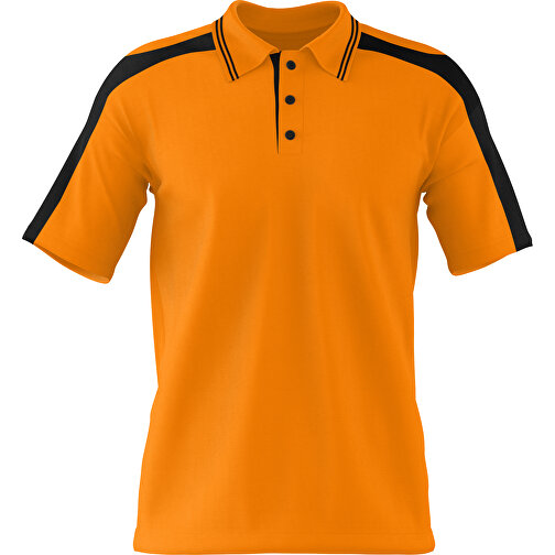 Poloshirt Individuell Gestaltbar , gelborange / schwarz, 200gsm Poly / Cotton Pique, XS, 60,00cm x 40,00cm (Höhe x Breite), Bild 1