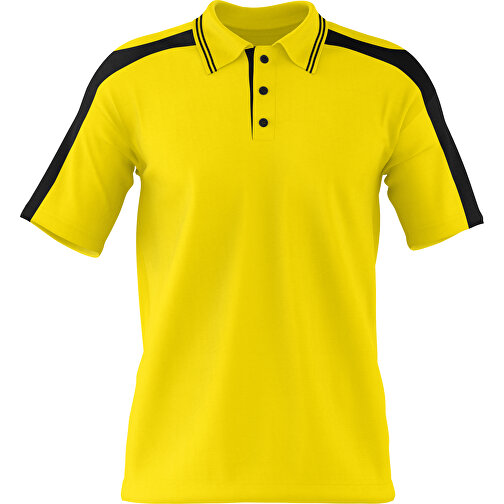 Poloshirt Individuell Gestaltbar , gelb / schwarz, 200gsm Poly / Cotton Pique, XS, 60,00cm x 40,00cm (Höhe x Breite), Bild 1