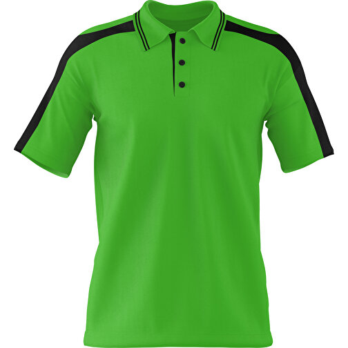 Poloshirt Individuell Gestaltbar , grasgrün / schwarz, 200gsm Poly / Cotton Pique, XL, 76,00cm x 59,00cm (Höhe x Breite), Bild 1