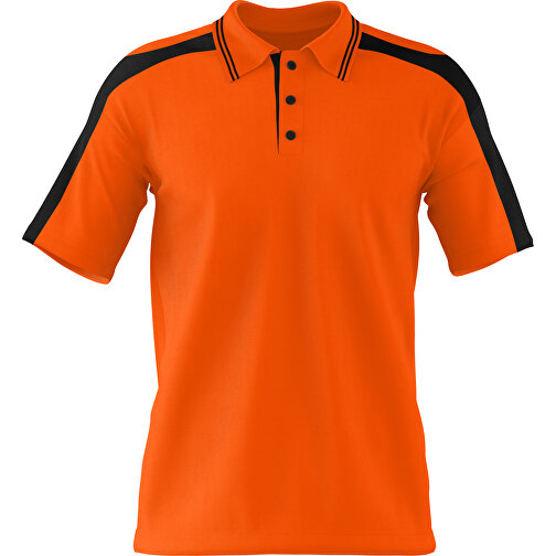 Poloshirt Individuell Gestaltbar , orange / schwarz, 200gsm Poly / Cotton Pique, XL, 76,00cm x 59,00cm (Höhe x Breite), Bild 1