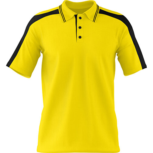 Poloshirt Individuell Gestaltbar , gelb / schwarz, 200gsm Poly / Cotton Pique, S, 65,00cm x 45,00cm (Höhe x Breite), Bild 1