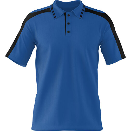 Poloshirt Individuell Gestaltbar , dunkelblau / schwarz, 200gsm Poly / Cotton Pique, M, 70,00cm x 49,00cm (Höhe x Breite), Bild 1