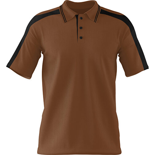 Poloshirt Individuell Gestaltbar , dunkelbraun / schwarz, 200gsm Poly / Cotton Pique, M, 70,00cm x 49,00cm (Höhe x Breite), Bild 1