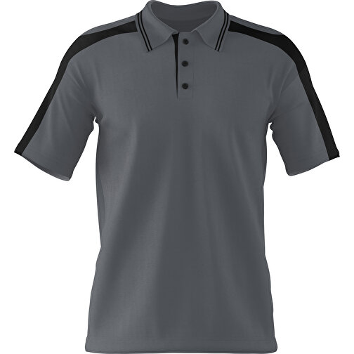 Poloshirt Individuell Gestaltbar , dunkelgrau / schwarz, 200gsm Poly / Cotton Pique, 3XL, 81,00cm x 66,00cm (Höhe x Breite), Bild 1