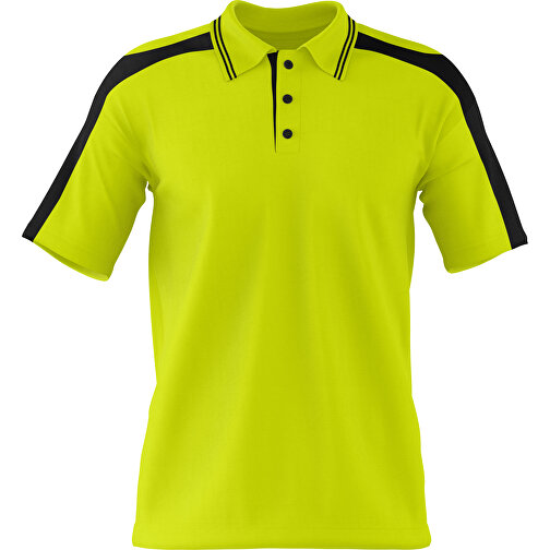 Poloshirt Individuell Gestaltbar , hellgrün / schwarz, 200gsm Poly / Cotton Pique, 3XL, 81,00cm x 66,00cm (Höhe x Breite), Bild 1