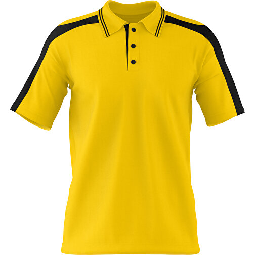 Poloshirt Individuell Gestaltbar , goldgelb / schwarz, 200gsm Poly / Cotton Pique, 3XL, 81,00cm x 66,00cm (Höhe x Breite), Bild 1