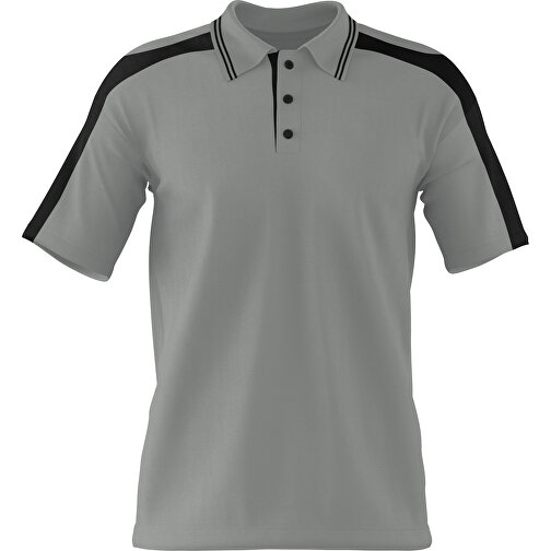 Poloshirt Individuell Gestaltbar , grau / schwarz, 200gsm Poly / Cotton Pique, 2XL, 79,00cm x 63,00cm (Höhe x Breite), Bild 1
