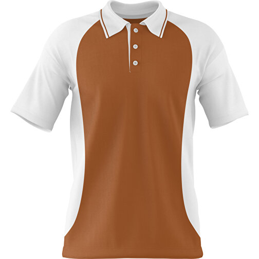 Poloshirt Individuell Gestaltbar , braun / weiß, 200gsm Poly/Cotton Pique, XS, 60,00cm x 40,00cm (Höhe x Breite), Bild 1