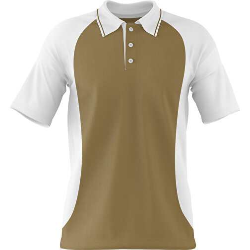 Poloshirt Individuell Gestaltbar , gold / weiß, 200gsm Poly/Cotton Pique, XL, 76,00cm x 59,00cm (Höhe x Breite), Bild 1