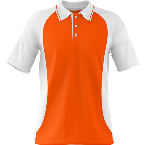 Poloshirt Individuell Gestaltbar , orange / weiß, 200gsm Poly/Cotton Pique, XL, 76,00cm x 59,00cm (Höhe x Breite), Bild 1