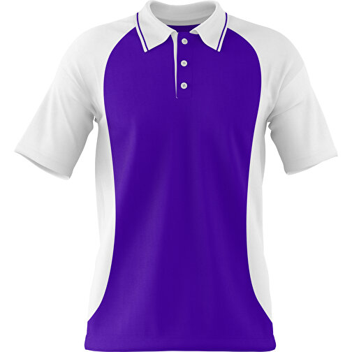 Poloshirt Individuell Gestaltbar , violet / weiss, 200gsm Poly/Cotton Pique, S, 65,00cm x 45,00cm (Höhe x Breite), Bild 1