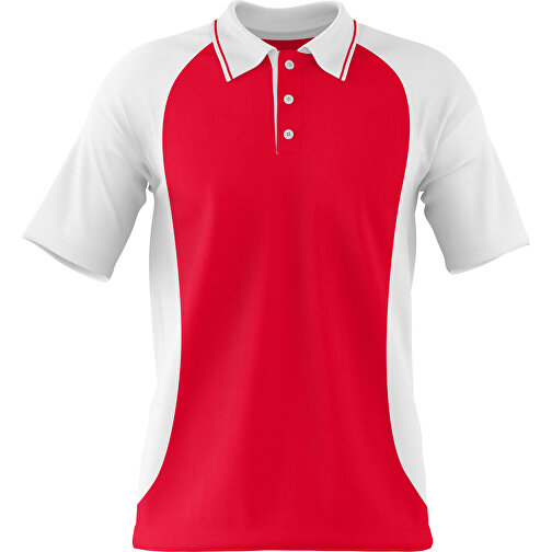 Poloshirt Individuell Gestaltbar , ampelrot / weiß, 200gsm Poly/Cotton Pique, M, 70,00cm x 49,00cm (Höhe x Breite), Bild 1