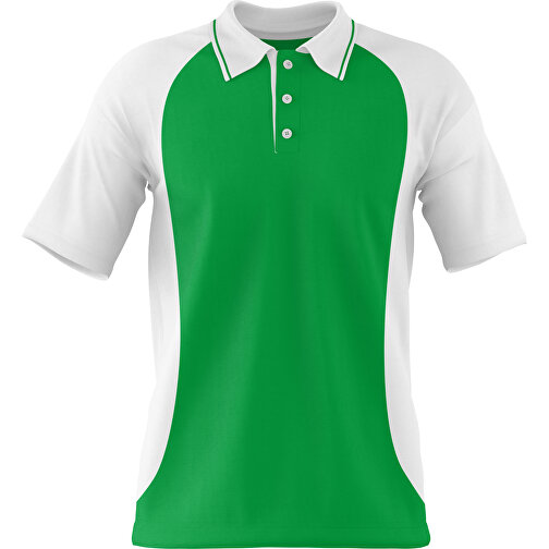 Poloshirt Individuell Gestaltbar , grün / weiß, 200gsm Poly/Cotton Pique, L, 73,50cm x 54,00cm (Höhe x Breite), Bild 1