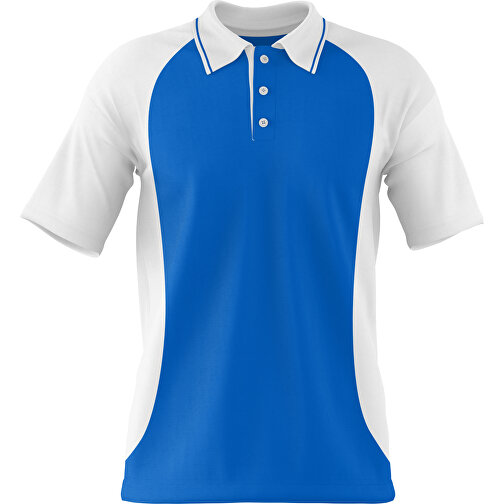 Poloshirt Individuell Gestaltbar , kobaltblau / weiß, 200gsm Poly/Cotton Pique, L, 73,50cm x 54,00cm (Höhe x Breite), Bild 1
