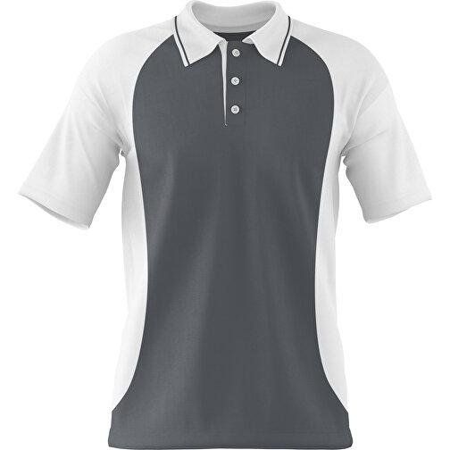 Poloshirt Individuell Gestaltbar , dunkelgrau / weiß, 200gsm Poly/Cotton Pique, 3XL, 81,00cm x 66,00cm (Höhe x Breite), Bild 1