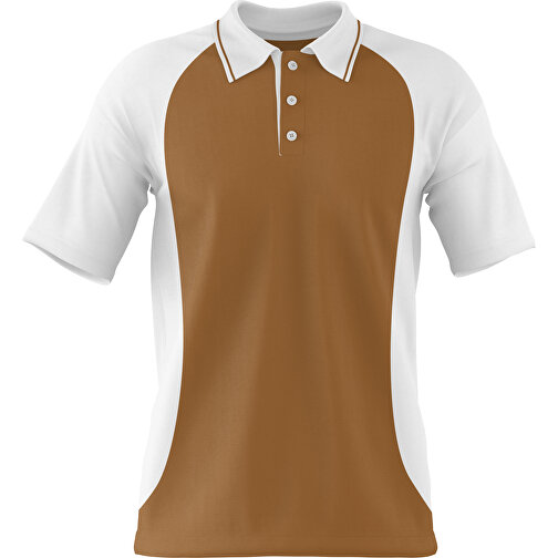 Poloshirt Individuell Gestaltbar , erdbraun / weiß, 200gsm Poly/Cotton Pique, 3XL, 81,00cm x 66,00cm (Höhe x Breite), Bild 1