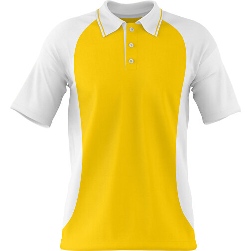 Poloshirt Individuell Gestaltbar , goldgelb / weiß, 200gsm Poly/Cotton Pique, 3XL, 81,00cm x 66,00cm (Höhe x Breite), Bild 1
