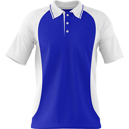 Poloshirt Individuell Gestaltbar , blau / weiß, 200gsm Poly/Cotton Pique, 2XL, 79,00cm x 63,00cm (Höhe x Breite), Bild 1