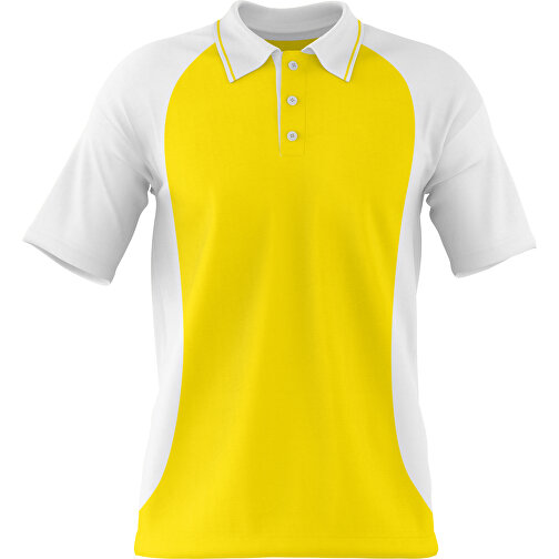 Poloshirt Individuell Gestaltbar , gelb / weiss, 200gsm Poly/Cotton Pique, 2XL, 79,00cm x 63,00cm (Höhe x Breite), Bild 1