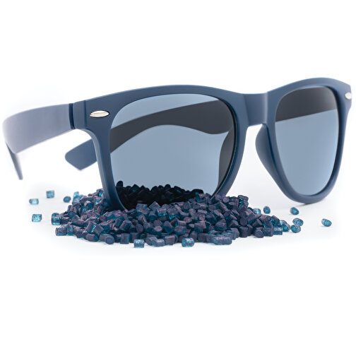 Sonnenbrille Aus GRS Recyceltem Kunststoff, Navy Blau , navy blau, PC - recycelt, 14,40cm x 3,00cm (Länge x Höhe), Bild 6