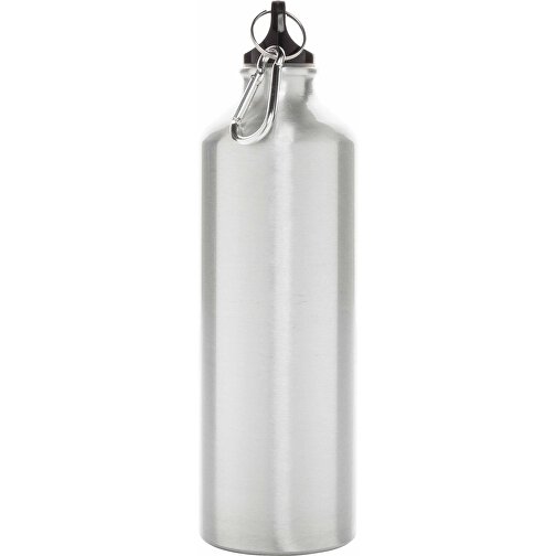XL Aluminium Flasche Mit Karabiner, Silber , silber, Aluminium, 7,30cm x 25,00cm (Länge x Höhe), Bild 4