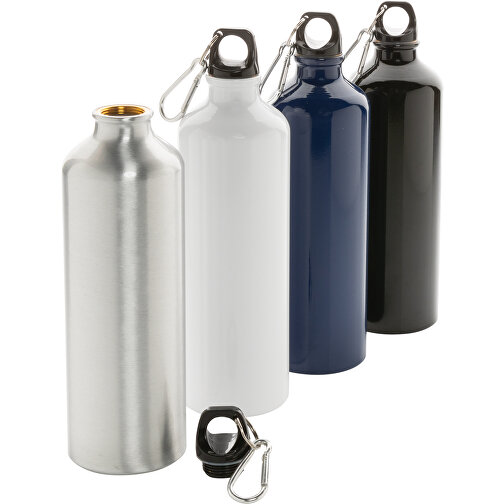 XL Aluminium Flasche Mit Karabiner, Silber , silber, Aluminium, 7,30cm x 25,00cm (Länge x Höhe), Bild 8