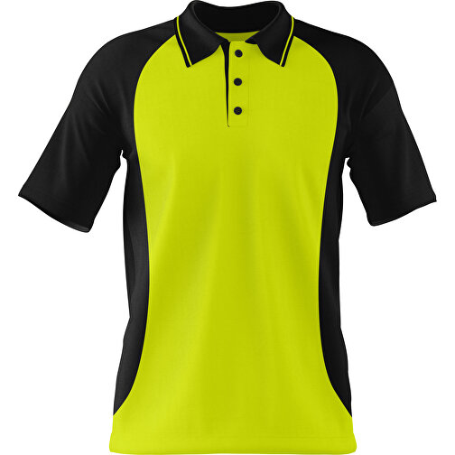 Poloshirt Individuell Gestaltbar , hellgrün / schwarz, 200gsm Poly/Cotton Pique, XS, 60,00cm x 40,00cm (Höhe x Breite), Bild 1