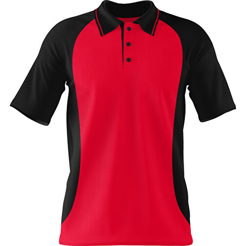 Poloshirt Individuell Gestaltbar , ampelrot / schwarz, 200gsm Poly/Cotton Pique, XS, 60,00cm x 40,00cm (Höhe x Breite), Bild 1