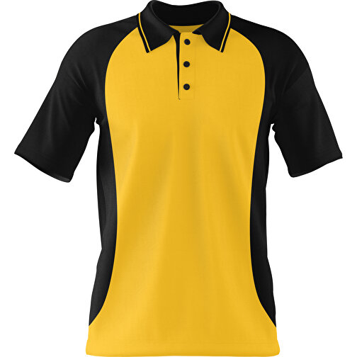 Poloshirt Individuell Gestaltbar , sonnengelb / schwarz, 200gsm Poly/Cotton Pique, XS, 60,00cm x 40,00cm (Höhe x Breite), Bild 1