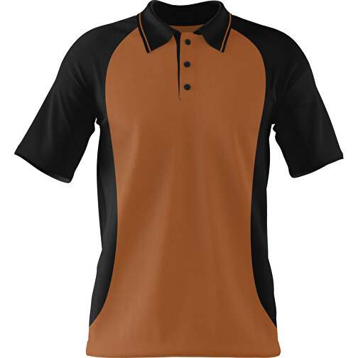 Poloshirt Individuell Gestaltbar , braun / schwarz, 200gsm Poly/Cotton Pique, M, 70,00cm x 49,00cm (Höhe x Breite), Bild 1