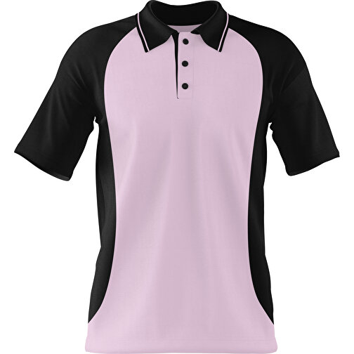 Poloshirt Individuell Gestaltbar , zartrosa / schwarz, 200gsm Poly/Cotton Pique, M, 70,00cm x 49,00cm (Höhe x Breite), Bild 1