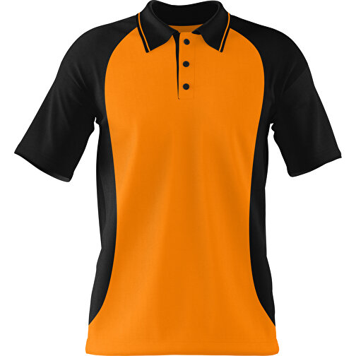 Poloshirt Individuell Gestaltbar , gelborange / schwarz, 200gsm Poly/Cotton Pique, M, 70,00cm x 49,00cm (Höhe x Breite), Bild 1