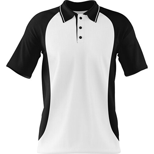 Poloshirt Individuell Gestaltbar , weiß / schwarz, 200gsm Poly/Cotton Pique, L, 73,50cm x 54,00cm (Höhe x Breite), Bild 1