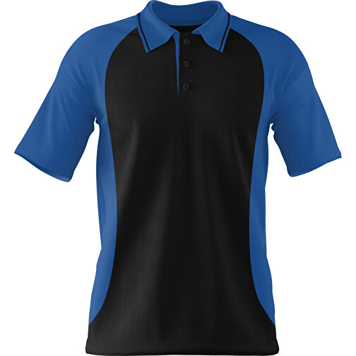 Poloshirt Individuell Gestaltbar , schwarz / dunkelblau, 200gsm Poly/Cotton Pique, XL, 76,00cm x 59,00cm (Höhe x Breite), Bild 1
