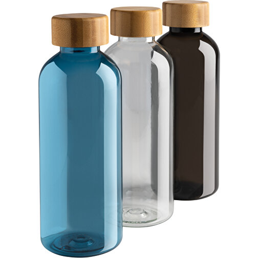 GRS RPET Flasche Mit Bambus-Deckel, Schwarz , schwarz, PET - recycelt, 7,40cm x 20,60cm (Länge x Höhe), Bild 9