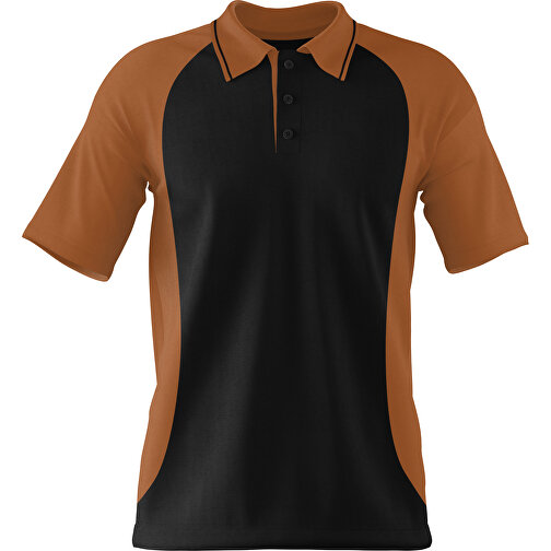 Poloshirt Individuell Gestaltbar , schwarz / braun, 200gsm Poly/Cotton Pique, XL, 76,00cm x 59,00cm (Höhe x Breite), Bild 1