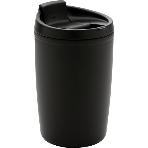 GRS Recycelter PP-Becher Mit Flip-Deckel, Schwarz , schwarz, Polypropylen - recycelt, 8,50cm x 13,90cm (Länge x Höhe), Bild 6