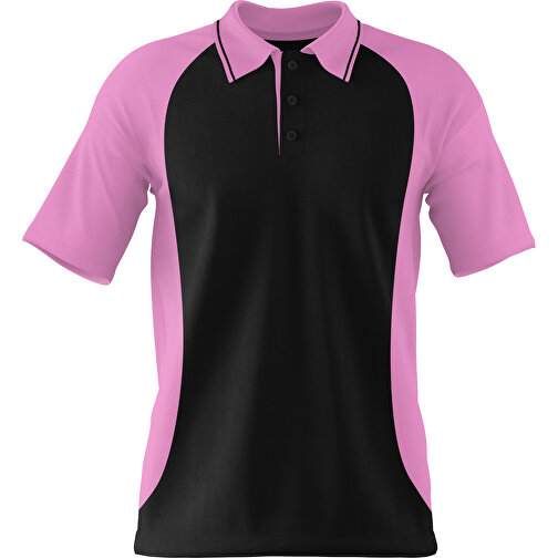 Poloshirt Individuell Gestaltbar , schwarz / rosa, 200gsm Poly/Cotton Pique, S, 65,00cm x 45,00cm (Höhe x Breite), Bild 1