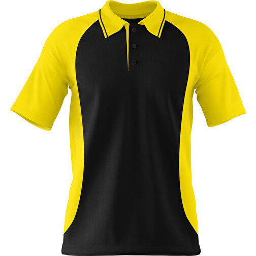 Poloshirt Individuell Gestaltbar , schwarz / gelb, 200gsm Poly/Cotton Pique, S, 65,00cm x 45,00cm (Höhe x Breite), Bild 1