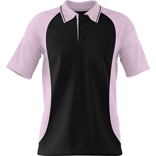 Poloshirt Individuell Gestaltbar , schwarz / zartrosa, 200gsm Poly/Cotton Pique, M, 70,00cm x 49,00cm (Höhe x Breite), Bild 1