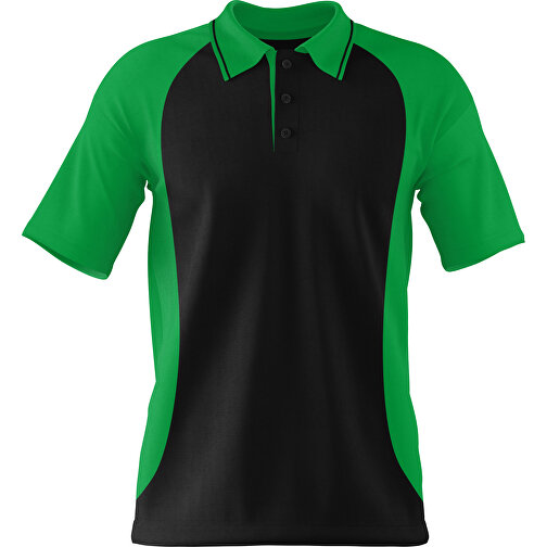 Poloshirt Individuell Gestaltbar , schwarz / grün, 200gsm Poly/Cotton Pique, L, 73,50cm x 54,00cm (Höhe x Breite), Bild 1