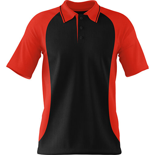 Poloshirt Individuell Gestaltbar , schwarz / rot, 200gsm Poly/Cotton Pique, 3XL, 81,00cm x 66,00cm (Höhe x Breite), Bild 1