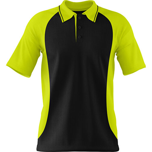 Poloshirt Individuell Gestaltbar , schwarz / hellgrün, 200gsm Poly/Cotton Pique, 2XL, 79,00cm x 63,00cm (Höhe x Breite), Bild 1
