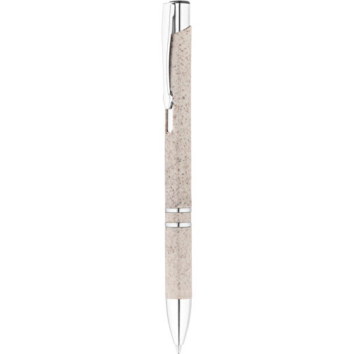 BETA WHEAT. Kugelschreiber Aus Strohfaser Und ABS Mit Clip , naturhell, Weizenstroh. ABS. Metall, 1,00cm (Höhe), Bild 5